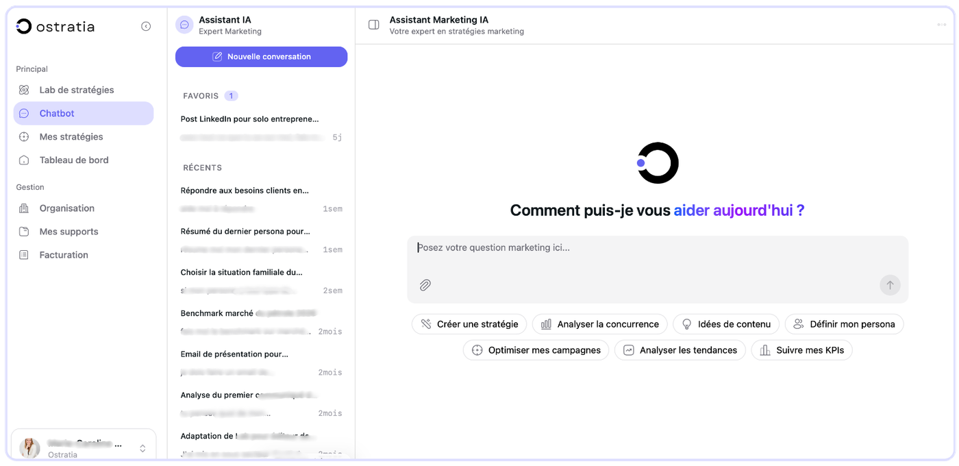 Chatbot Ostratia expert et assistant en marketing